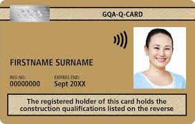 Gold advanced craft or supervisory construction card