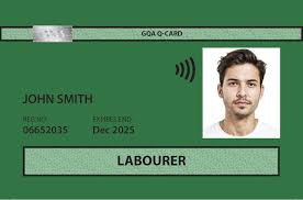 Green labourer construction card